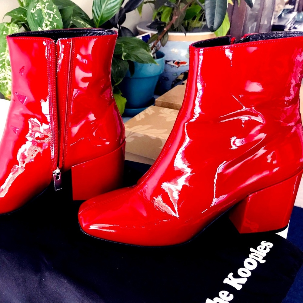 Red Patent Leather Boots